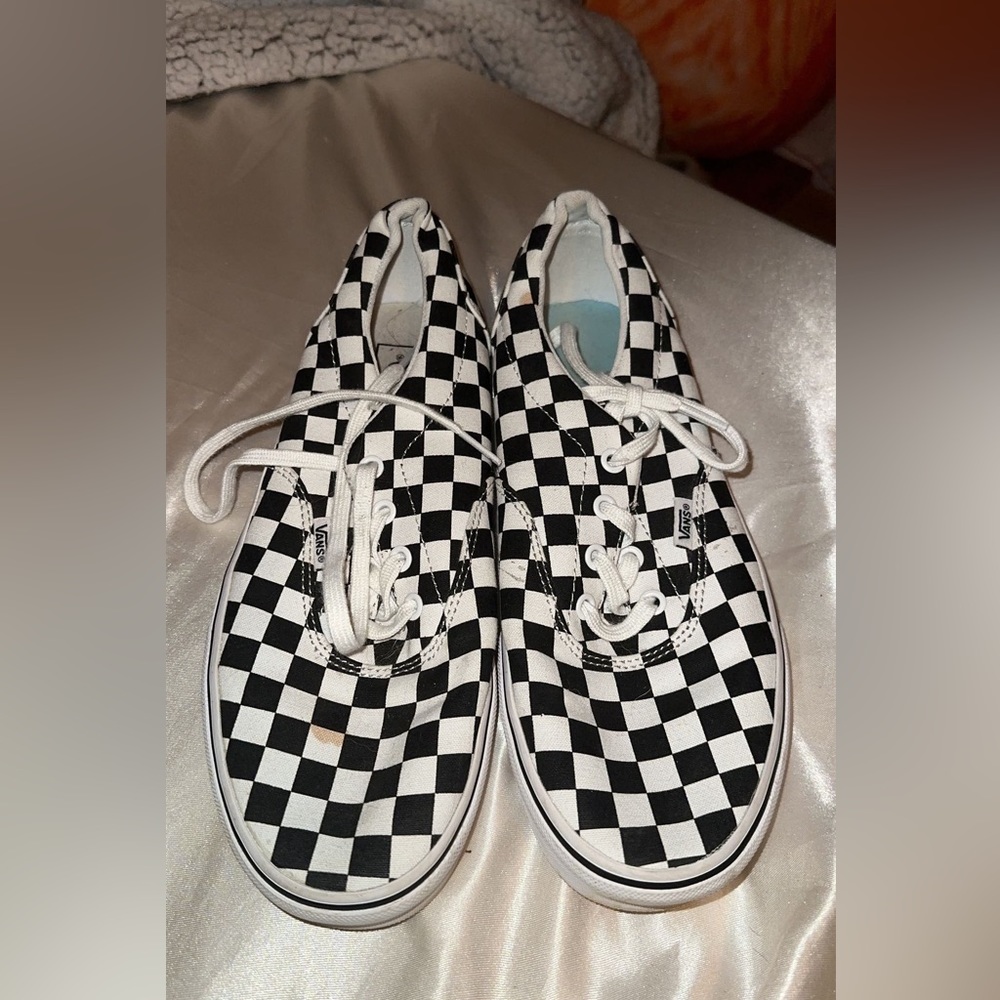 Women’s size 10 checker print vans.